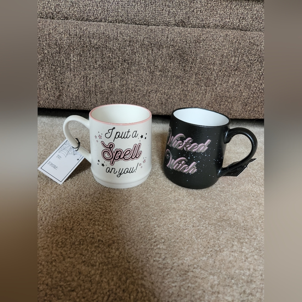 Halloween Witch Mugs Set Of 2 Wicked Witch I Put A Spell On You NWT